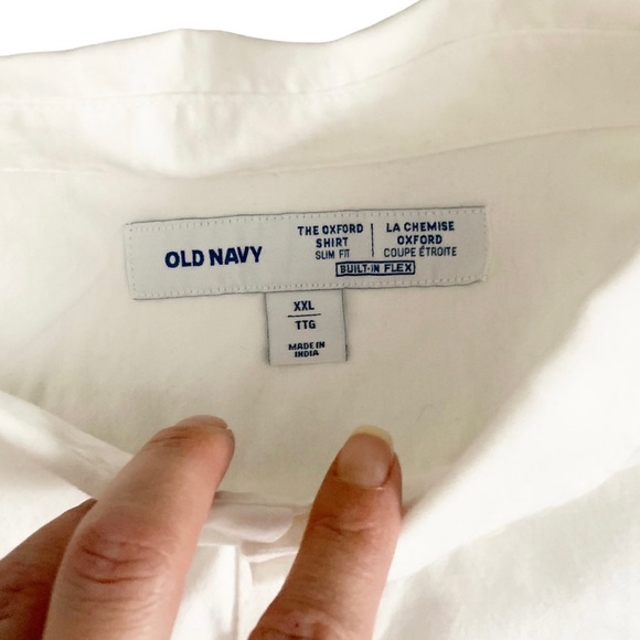 NWT Old Navy White Men's Button Down Shirt - XXL - Picture 6 of 8